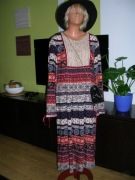 SUKIENKA BOHO/FOLK 100%WISKOZA 