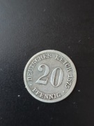 Niemcy 20 fenigów 1875 rok ( B)