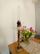 PIĘKNA DUŻA ONYKSOWA ZABYTKOWA LAMPA NAFTOWA  A 167