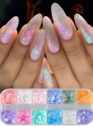 OZDOBY DO PAZNOKCI PROSZEK OPALIZUJĄCY ZESTAW 12 KOLORÓW