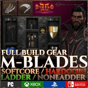 Diablo 2 Resurrected Warlock Mirrored Blades ENDGAME ZESTAW NONLADDER D2R 