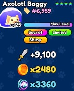 Shiny Axolotl Baggy | Pet Catchers