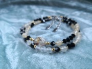 Dwie bransoletki amulet wzmacniającyz kwarcu i kryształków 