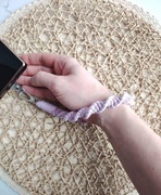 Handmade Pasek na nadgarstek do telefonu kluczy bawełniany brudny fiolet 