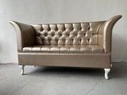 Sofa przyścienna złota, glamour, używana, bardzo dobry stan (FV)
