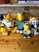 Maskotki Super Mario 4 szt. – Bowser, Koopa Troopa, Cat Toad