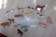 zwierzęta figurki zoo farma krowa świnia kaczka