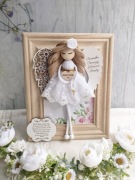 Pamiątka Pierwszej Komunii Świętej Anioł Stróż w ramce 