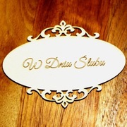 scrapki dekor kartka decu napis W dniu ślubu 10szt