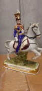 Książę Józef Poniatowski, figura z porcelany, duża 31 cm, rogatywka, czako