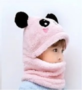 Czapka panda z kominem zimowa na 3-6 lat.