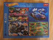 13312 Trefl puzzle 4x250 el. Hot Wheels, wyścigowe auta
