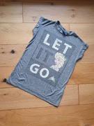 Koszulka bluzka damska szara z krótkim rękawem Kraina Lodu frozen 34