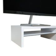 Biała podstawka pod monitor z półką | Ergonomia | Clean Des