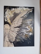 Obraz malowany ręcznie na płótnie 60x80 Anioł w ciemności