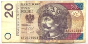 Banknot 20 zł  2016 rok unikat AT 0625664