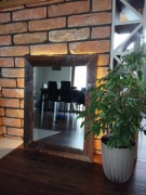 Lustro rustykalne Stare drewno szczotkowane Podświetlenie LED ciepły 