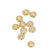 Koraliki Dystansowe, Dysk, Pozłacane 18K, 3x1 mm., 10 szt.