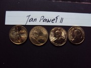 Komplet monet 2 zł 4szt z serii Jan Paweł II  jak na foto