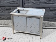 Zlew gastronomiczny jednokomorowy zabudowany szafką 1100x600x850 mm