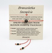 Bransoletka Szczęścia Ochrony Czerwona nitka Kamienie naturalne Turmalin