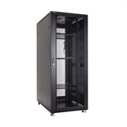 Szafa serwerowa stojąca rack 19'' 42U 800x800mm czarna (drzwi szklane)