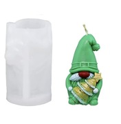 GNOM KARZEŁ z CHOINKĄ forma silikonowa 9*5 do odlewów Świec Mydła Gipsu 