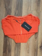 Szyfonowy marszczony top bandeau hiszpanka drapowany gorset 