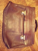 Aktówka teczka torba PRL skórzana vintage antyk