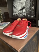 Czerwone sneakersy na platformie skóra naturalna r. 39