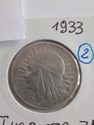 Moneta 5 zł Glowa kobiety z 1933 r. /2/