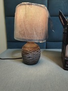 Lampa stołowa  lniany klosz