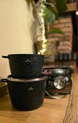 Komplet dwóch dużych garnków marmurkowych szare lub czarne 179zl 2p