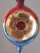 Bombka PRL stara kształtka reflektorek cytrynka