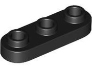 68008 LEGO 77850 6428168 płytka 1x3 zaokrąglona, otwarte wyp. czarny 1szt