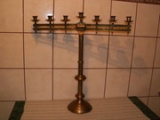 64cm ŚWIECZNIK ADWENTOWY SKŁADANY PODRÓŻNY na7 świec MOSIĄDZ 19-20w