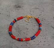Bransoletka czerwień z granatem 