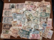 STARE BANKNOTY POLSKIE I ZAGRANICZNE, ZESTAW 72 SZTUK