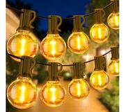 Długa Girlanda Świetlna Zewnętrzna Łańcuch Świetlny 50 żarówek 30 metrów