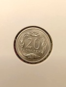 Moneta 20 groszy 2001 r  bardzo ładna