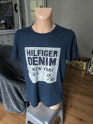 Hilfiger Denim t-shirt męski L granatowy z nadrukiem 