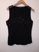 Bluzka bez rękawów bawełniana czarna bluzeczka Dorothy Perkins rozmiar 38 M