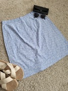 Spódnica prosta błękitna 100% bawełna print przewiewna wiosna lato 42 XL