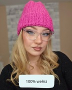 Czapka wełniana 100% gruba włóczka