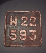 Tablica motocyklowa wojskowa tylna przedwojenna wzór 1937