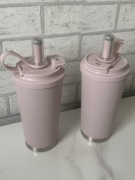 Zestaw I 2x stylowe różowe termosy 580 ml