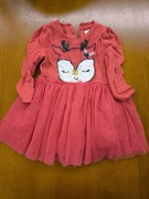 Czerwona sukienka z reniferem na święta 