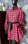 Koszula sukienka z paskiem kratka oversize s,ml,xl