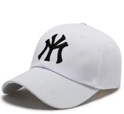 Czapka z daszkiem NY – biała, unisex, regulowana (nowa)