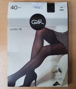 RAJSTOPY WE WZÓR, CZARNE, GATTA, ROZMIAR 2, NERO, 40 DEN